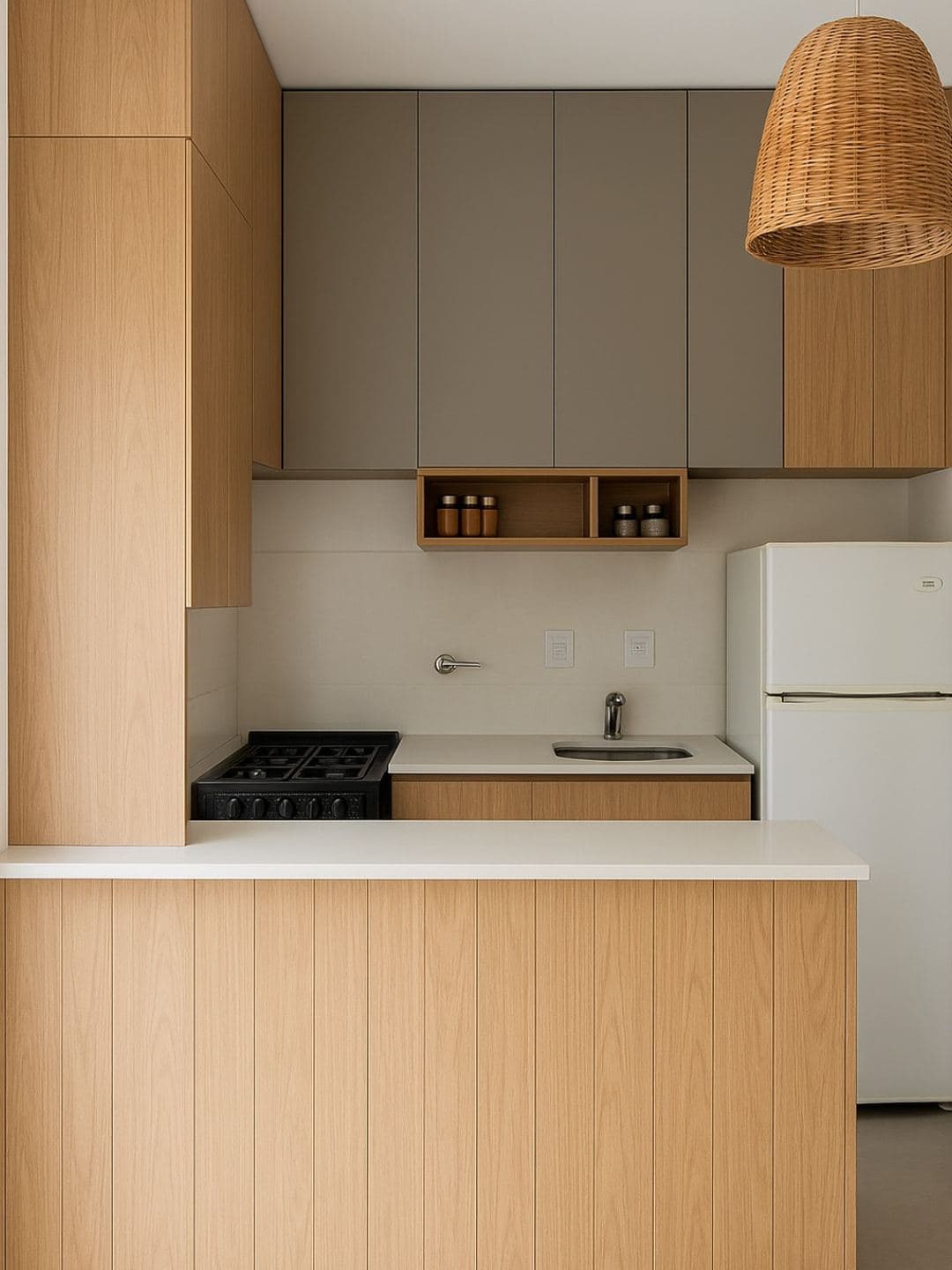 Cocina con barra — después